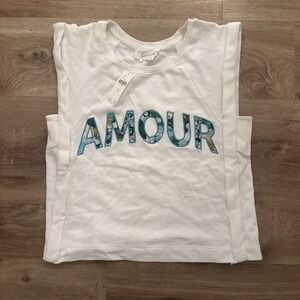 Anthropologie Amour Sleeveless Crew Neck Floral Sporty Preppy Tennis Xs
